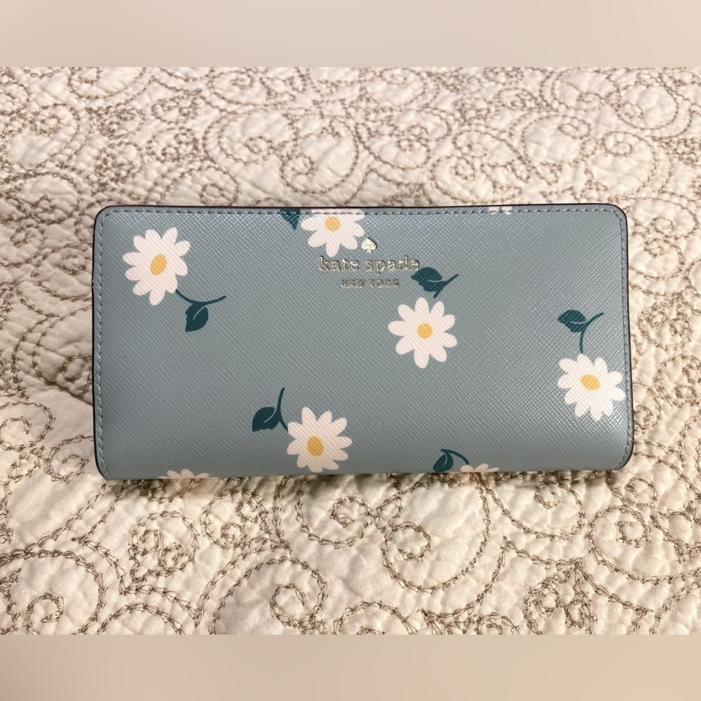 NWT KATE SPADE Dana Dancing Aster Daisy Print Bifold Wallet